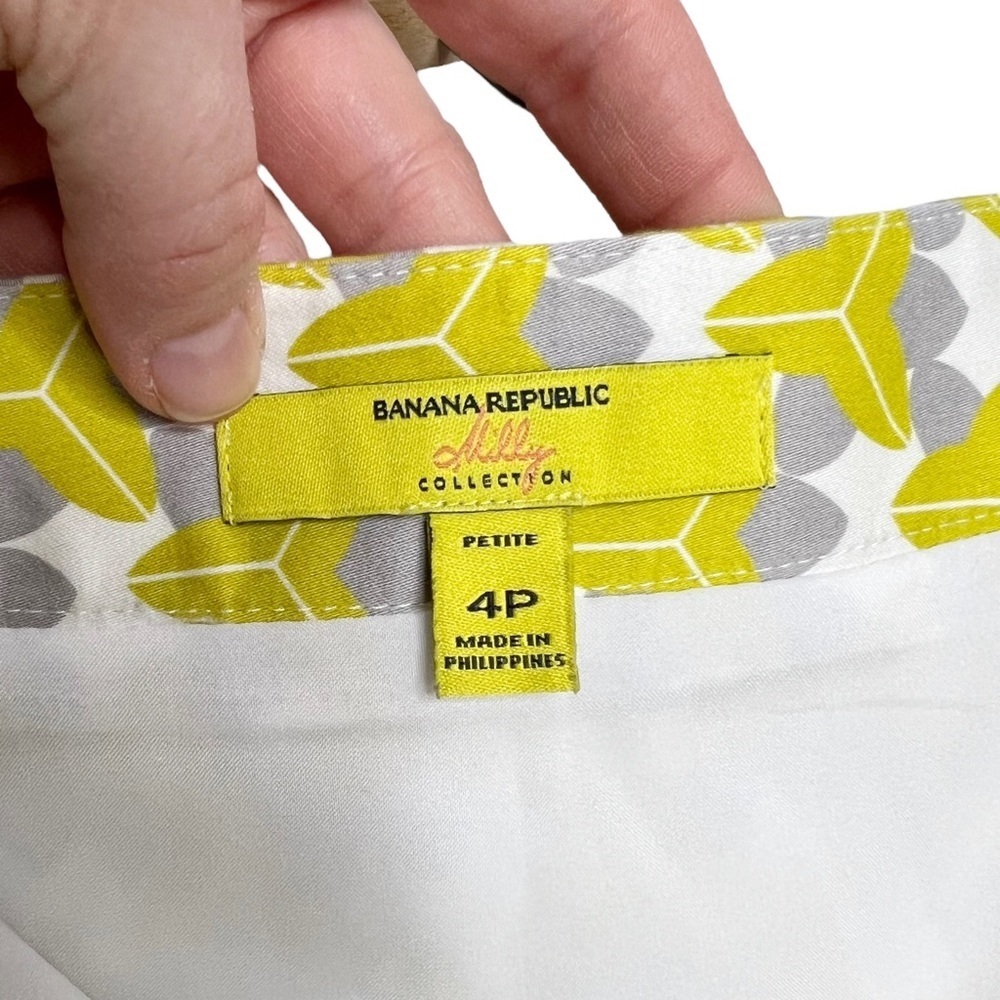 Banana Republic Milly Collection Chartreuse Geometric Print Mini Skirt - Picture 10 of 13